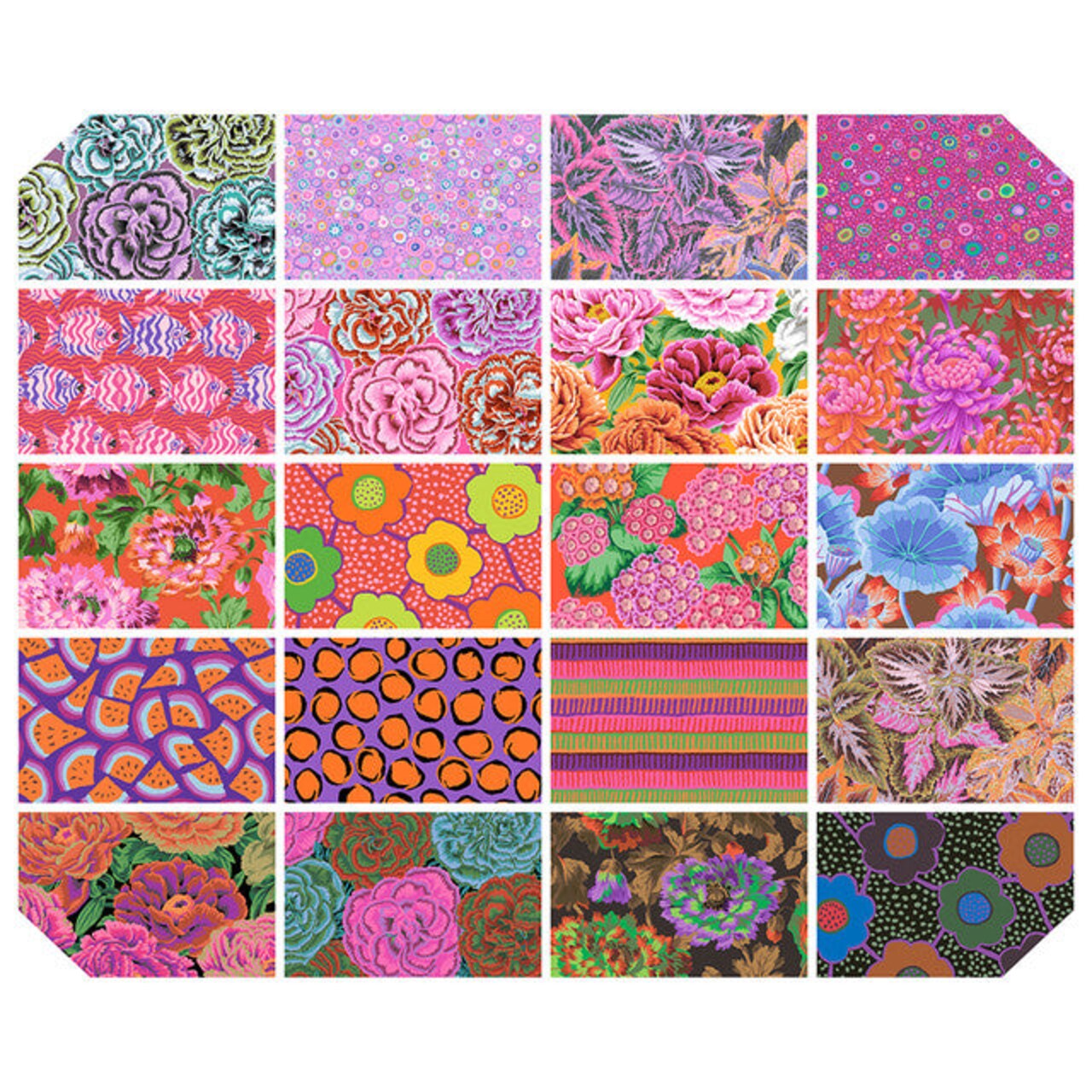 Fabric FreeSpirit Kaffe Fassett Collective Hot August 2025 Collection 40pc 2.5" Strip Roll FB4DRGP.AUG25HOT
